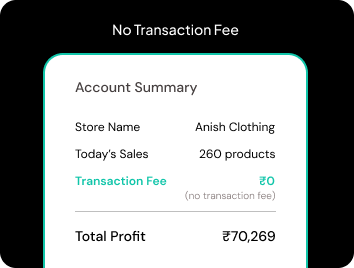 We do not charge any margin fee on your orders. You keep all your profits is our zero transaction fee policy.